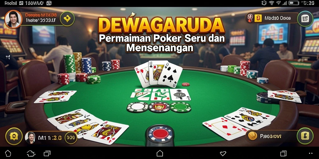 Tampilan gameplay seru pada aplikasi poker DEWAGARUDA.