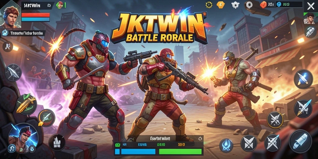 Tampilan gameplay seru dan mendebarkan di JKTWIN Battle Royale.