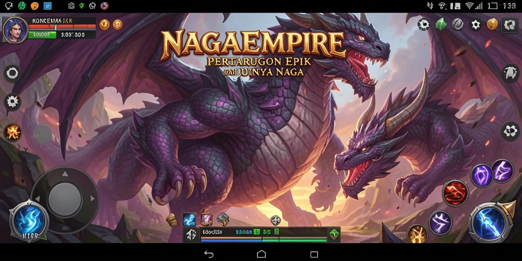 Tangkapan layar menunjukkan aksi pertarungan penuh ketegangan di NAGAEMPIRE.