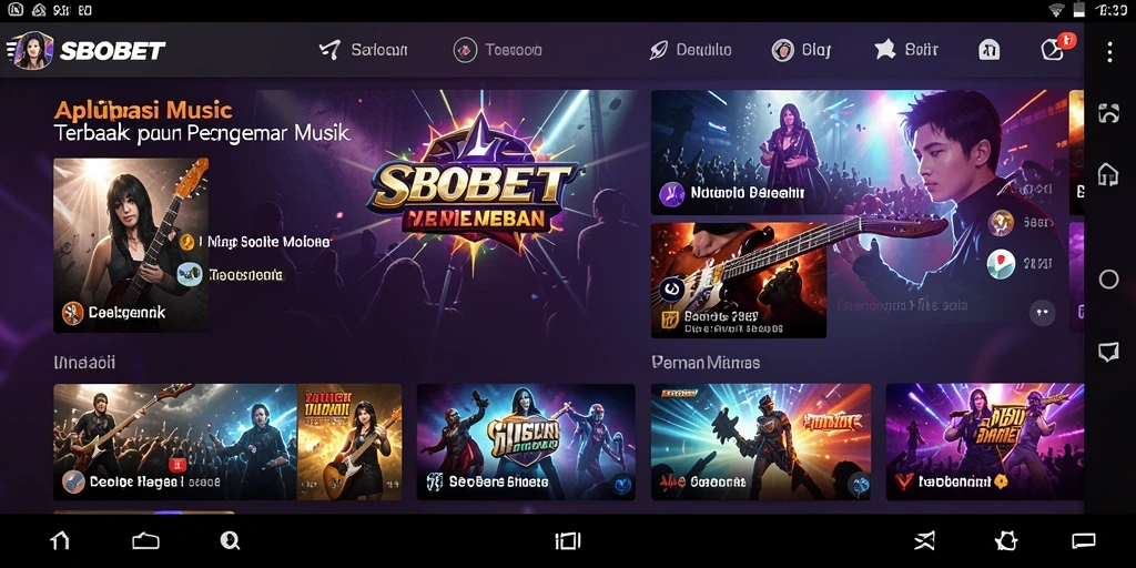 Tampilan screenshot SBOBET menampilkan fitur interaktif dalam aplikasi musik.